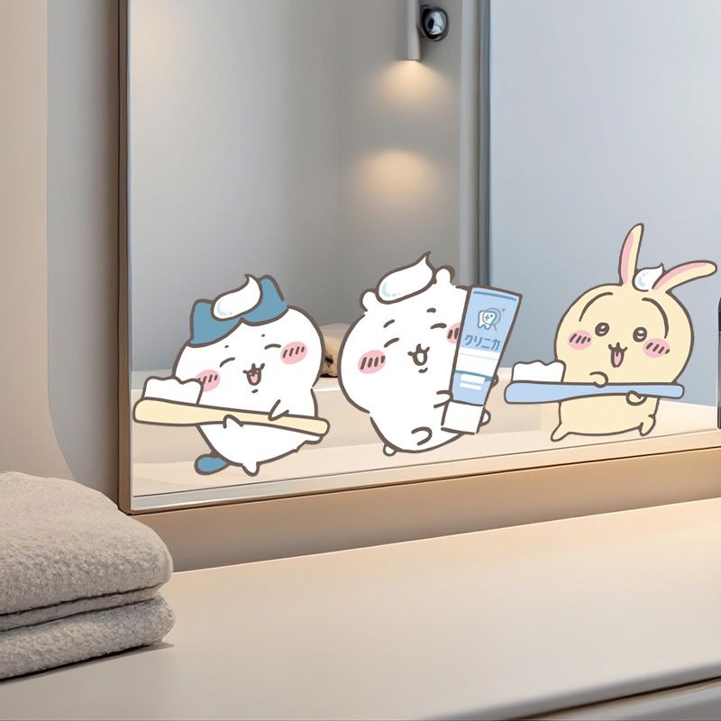 Bathroom Home Improvement - Hot Chiikawa Mirror Stickers Strong Adhesive