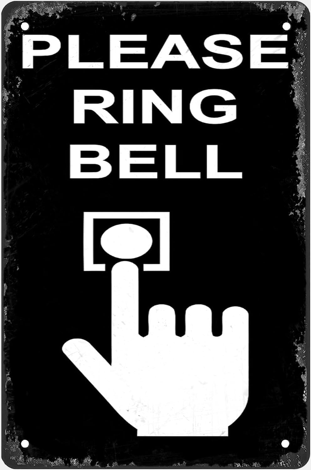 Home Bathroom Door Signs - Please Ring Bell Tin Sign Plaque