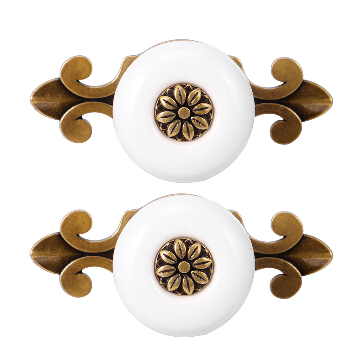 Home Hardware Bathroom Cabinets - 2Pcs Stylish Ceramic Knobs Zinc Alloy