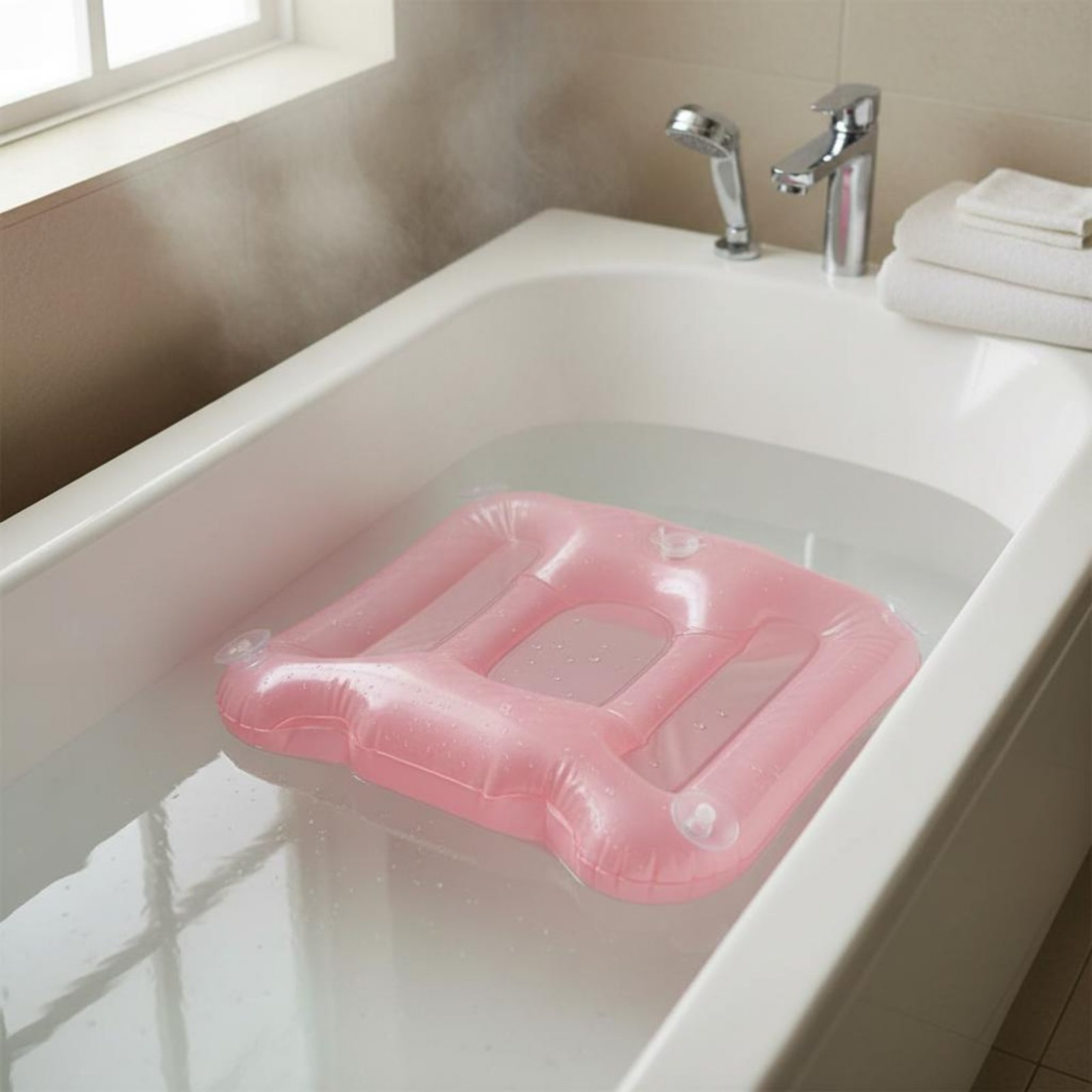 Bathtub Pillow Inflatable - Bathtub Booster Pad Shimmery Finish Inflatable