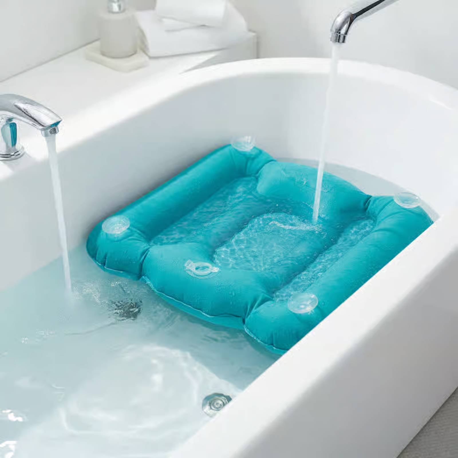 Bathtub Pillow Inflatable - Bathtub Booster Pad Shimmery Finish Inflatable