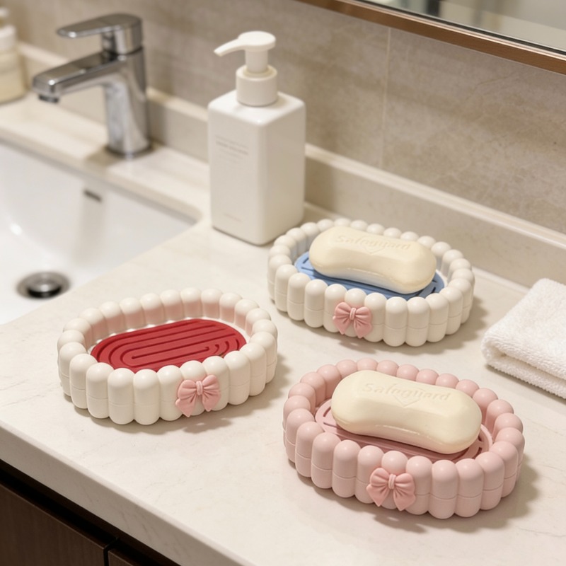 Home Essentials Bathroom Rack - Home Bathroom Drain Soap Box, Large