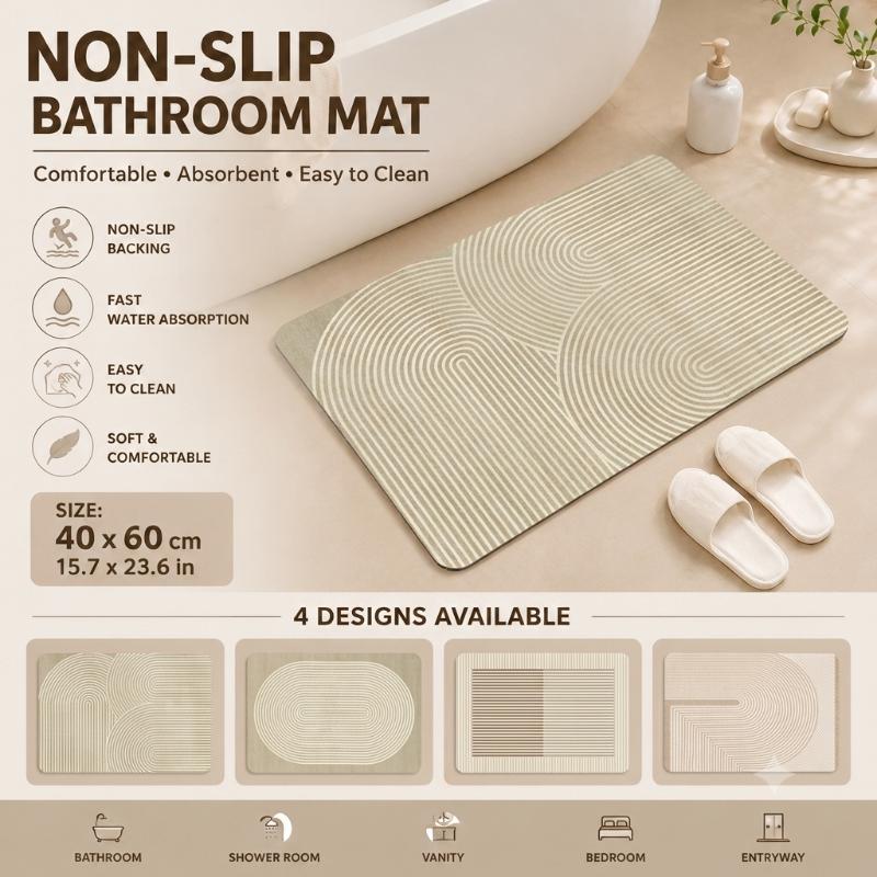 Home Bathroom Mats - Diatomite Bath Mat Quick Dry Absorbent