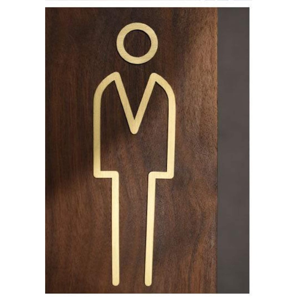 Brass Restroom Door Sign, Gold - огляд і ціна Home Bathroom Door Signs