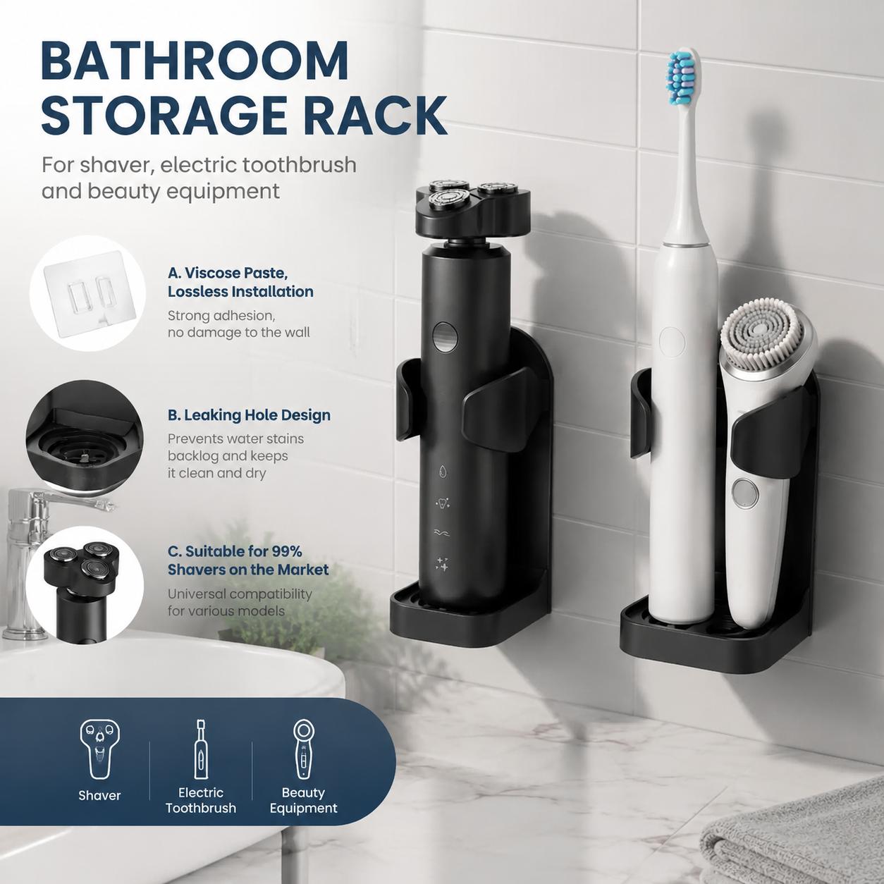 Self Adhesive No Drill Waterpr - огляд і ціна Home Essentials Bathroom Rack