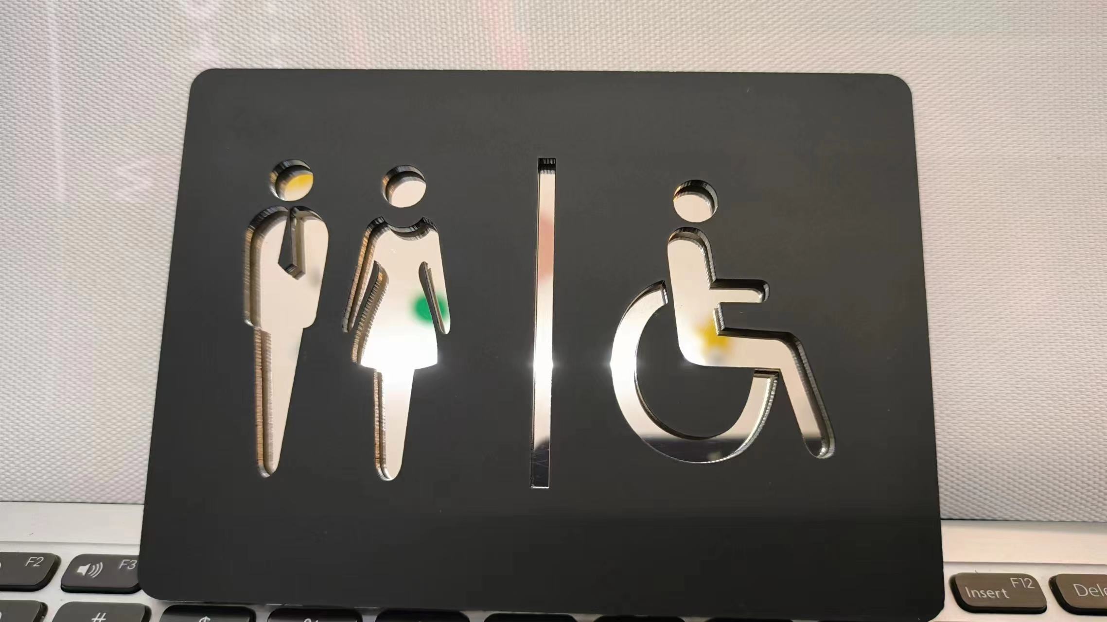 Matte Black Gold Toilet Sign P - огляд і ціна Home Bathroom Door Signs