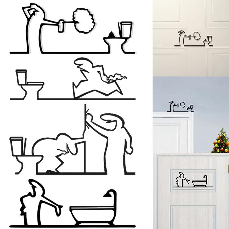 New Minimalist Line Metal Bath - огляд і ціна Home Bathroom Door Signs
