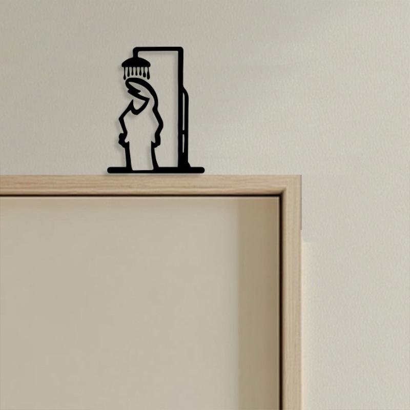 1PCS Minimalist Line Metal Bat - огляд і ціна Home Bathroom Door Signs