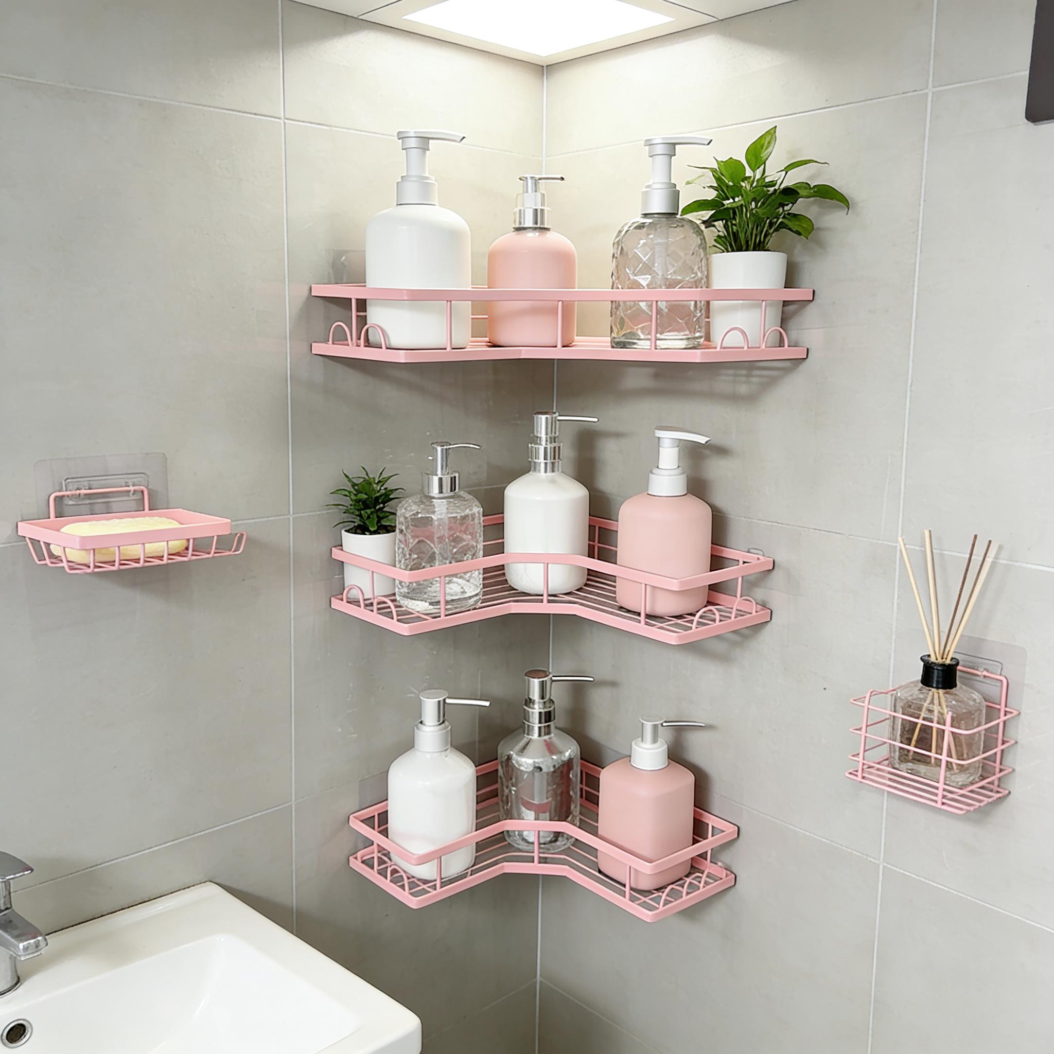 5Pcs Minimalist Pink Shower Or - огляд і ціна Home Essentials Bathroom Rack