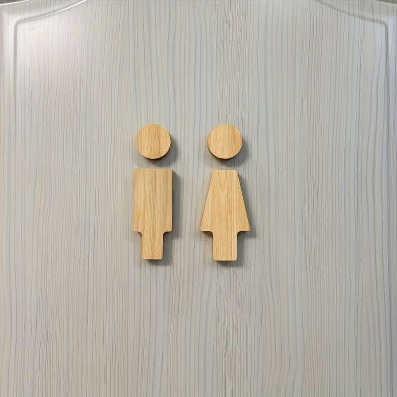 2PCS Wooden Bathroom Sign for  - огляд і ціна Home Bathroom Door Signs