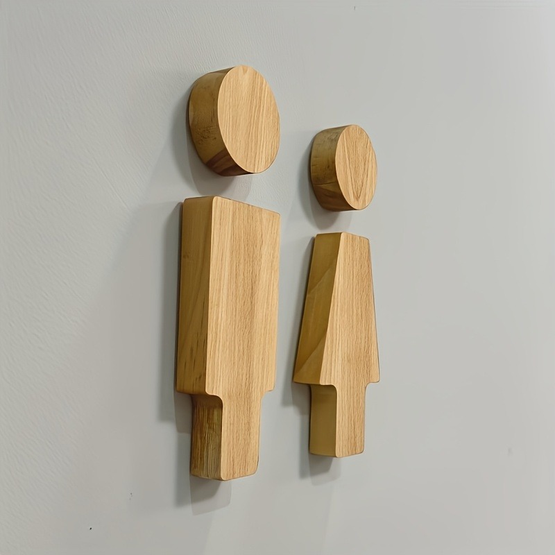 2PCS Wooden Bathroom Sign for  - огляд і ціна Home Bathroom Door Signs