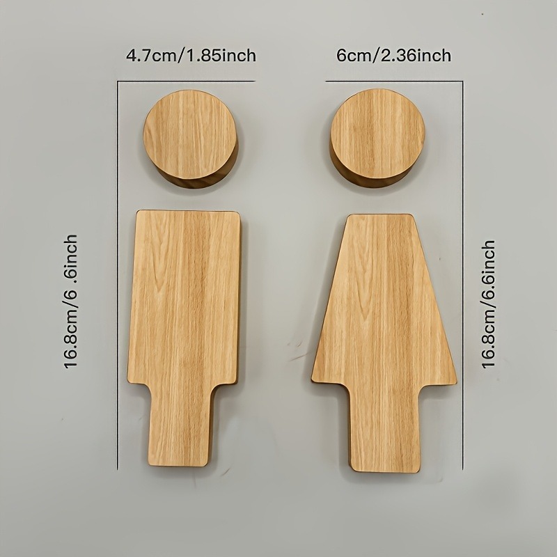 2PCS Wooden Bathroom Sign for  - огляд і ціна Home Bathroom Door Signs