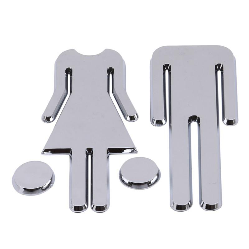 3D Acrylic Mirror Toilet Door  - огляд і ціна Home Bathroom Door Signs