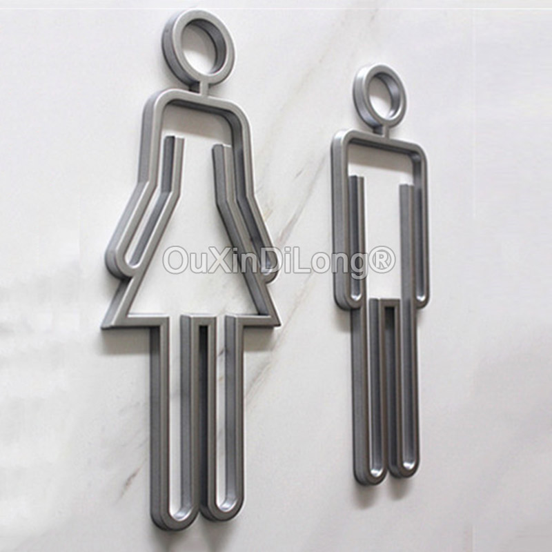 Hollow Acrylic Toilet Symbol B - огляд і ціна Home Bathroom Door Signs