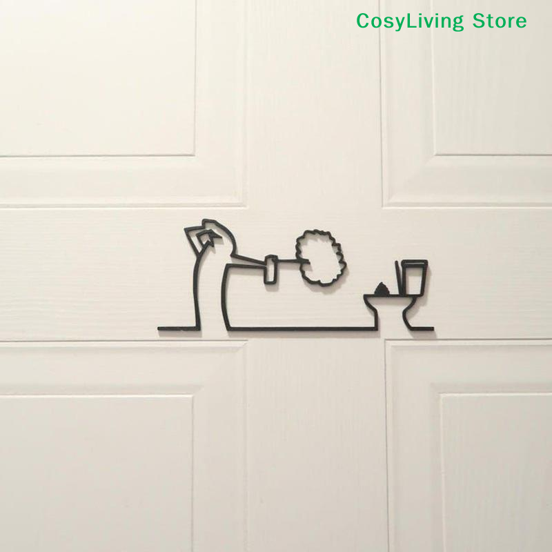 Metal Minimalist Line Bathroom - огляд і ціна Home Bathroom Door Signs