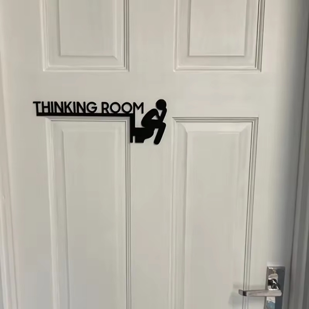 Thinking Room Toilet Door Corn - огляд і ціна Home Bathroom Door Signs