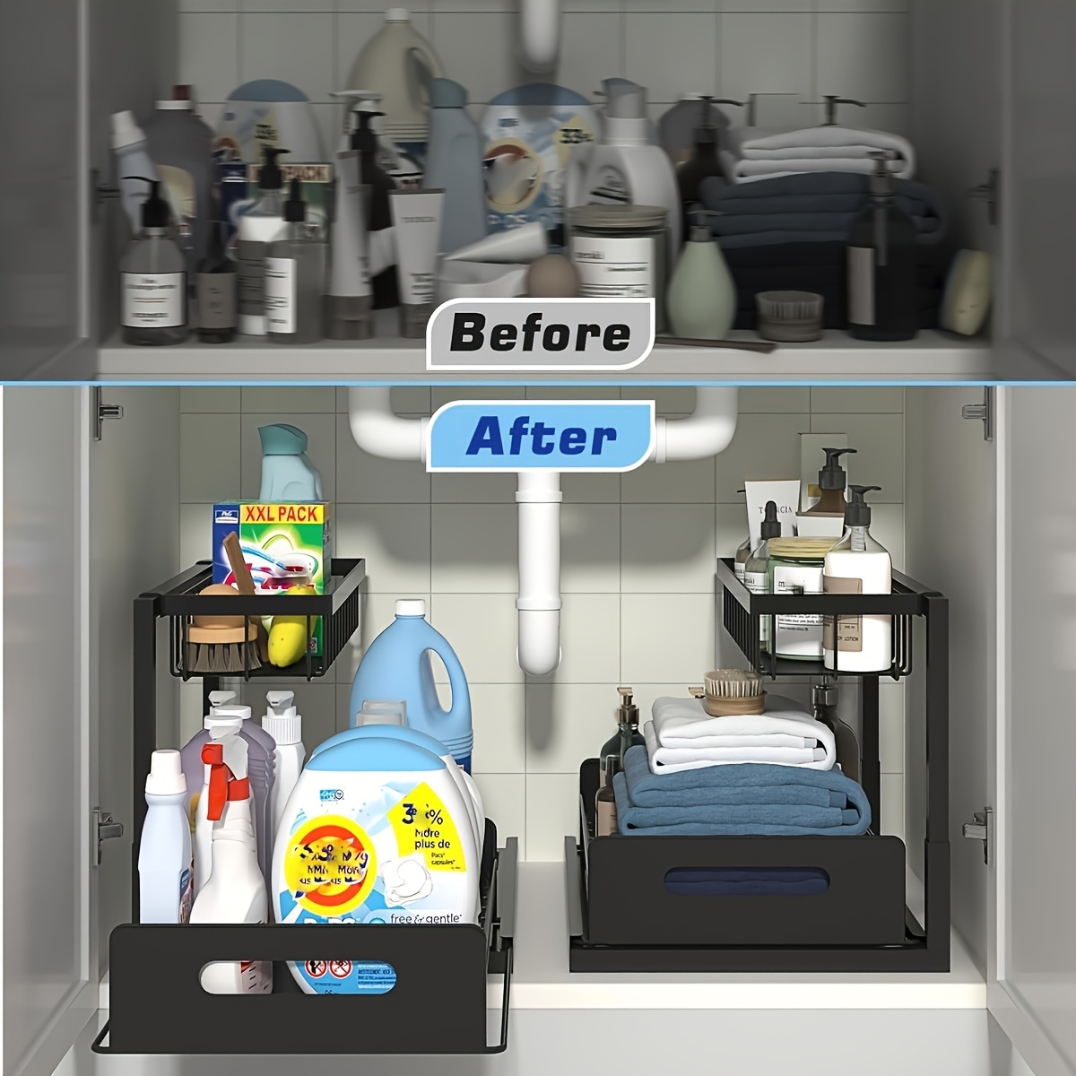 Under Sink Kitchen Storage Rac - огляд і ціна Home Essentials Bathroom Rack