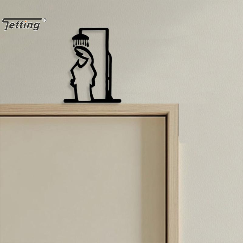 Black Shower Figure Wall Decor - огляд і ціна Home Bathroom Door Signs