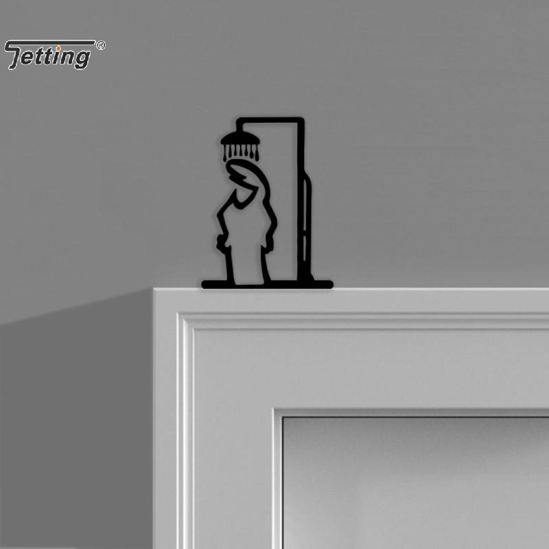 Black Shower Figure Wall Decor - огляд і ціна Home Bathroom Door Signs