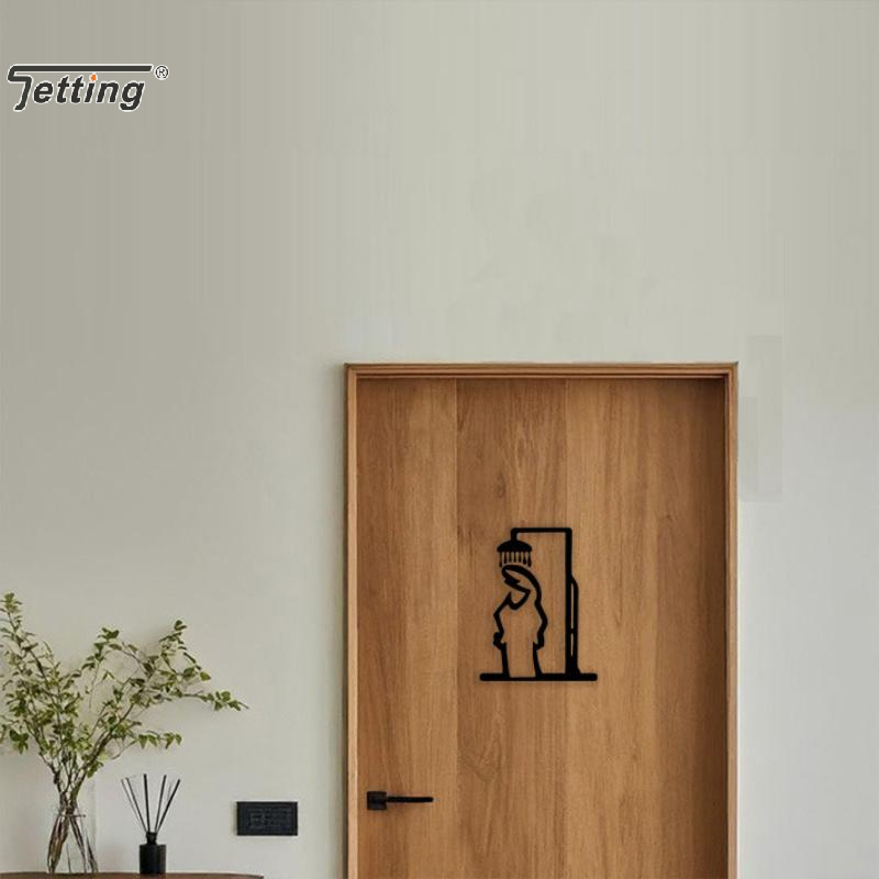 Black Shower Figure Wall Decor - огляд і ціна Home Bathroom Door Signs