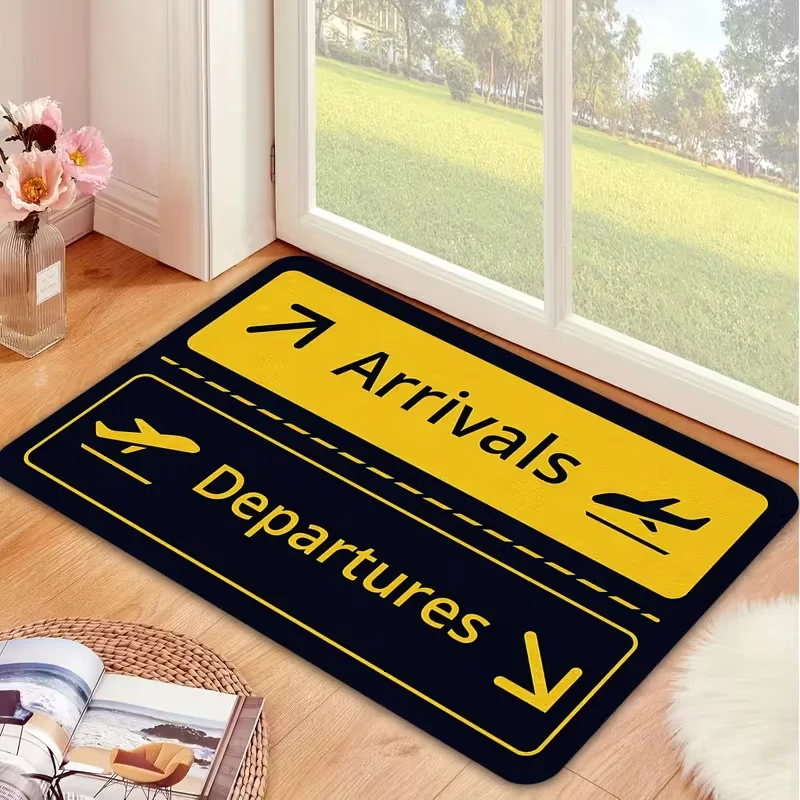 Airport Sign Doormat Funny Ent - огляд і ціна Home Bathroom Door Signs