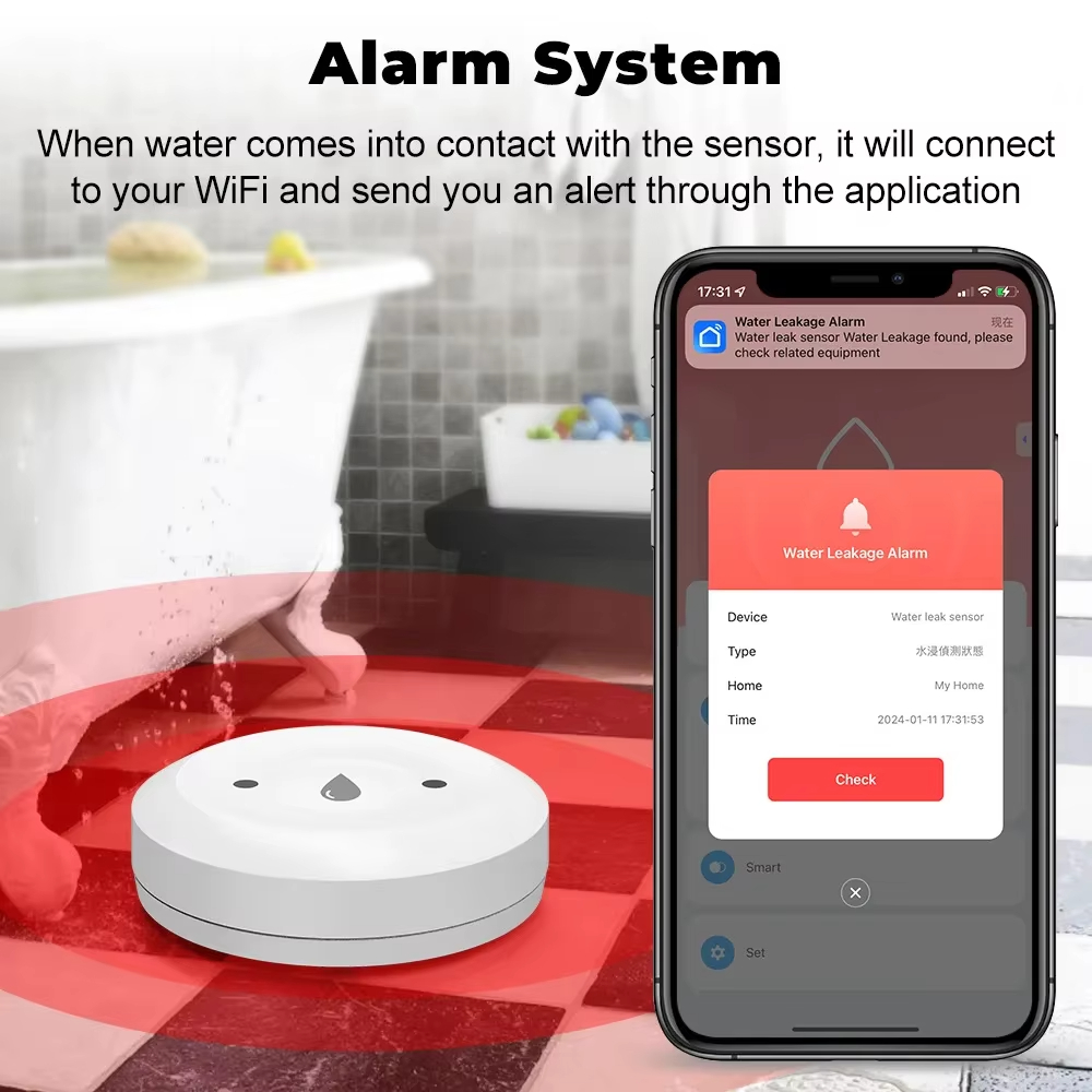 Tuya ZigBee 3.0 Water Leak Det - огляд і ціна Bathroom Home Improvement