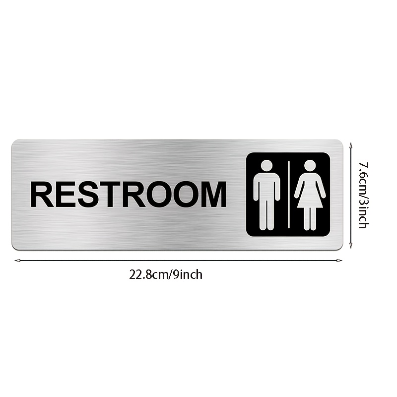 1Pcs Brushed Metal Restroom Si - огляд і ціна Home Bathroom Door Signs