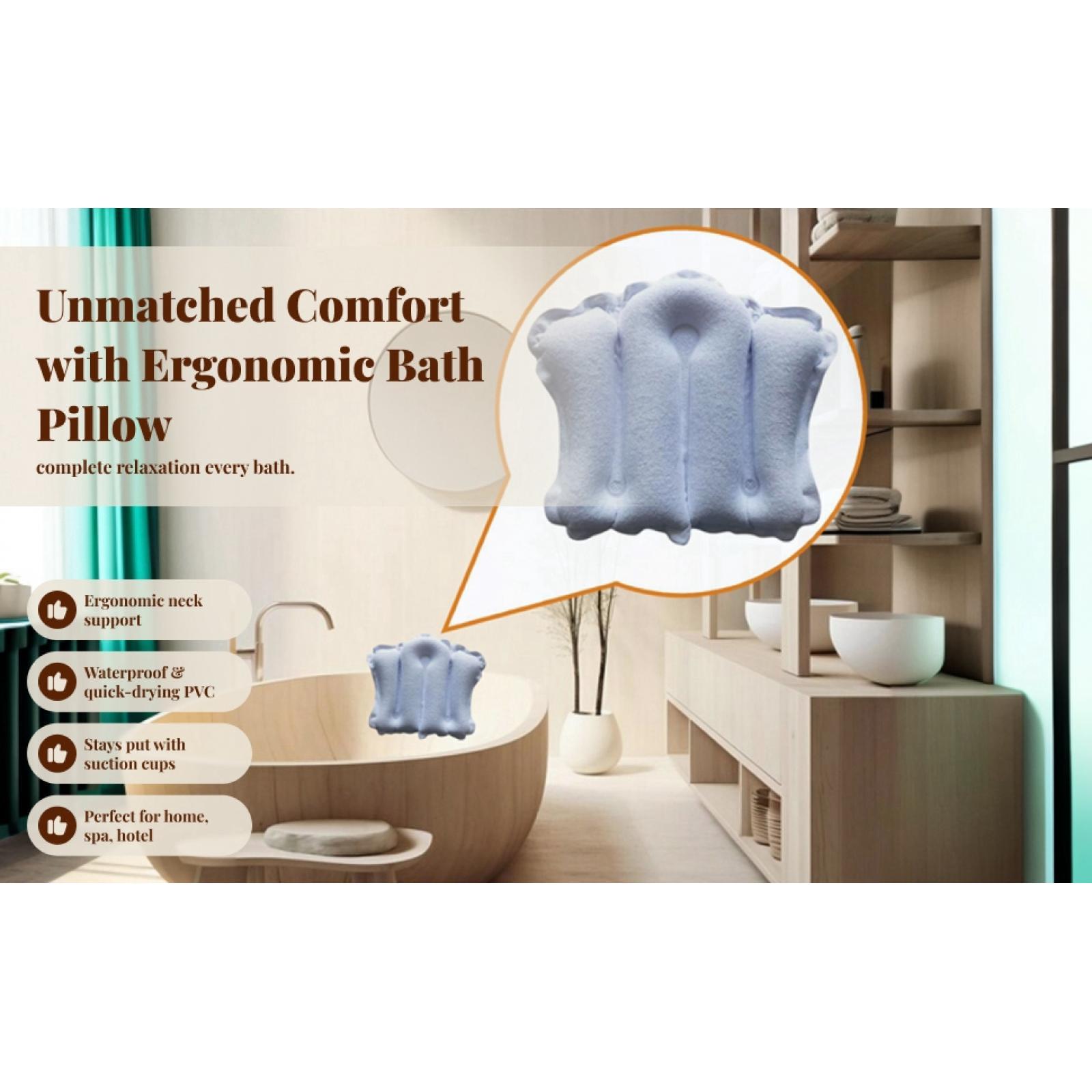 Inflatable Bath Pillow Non Sli - огляд і ціна Bathtub Pillow Inflatable