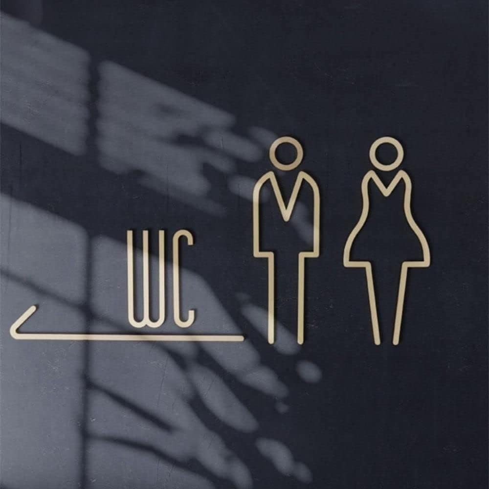 Self Adhesive Brass WC Sign Re - огляд і ціна Home Bathroom Door Signs