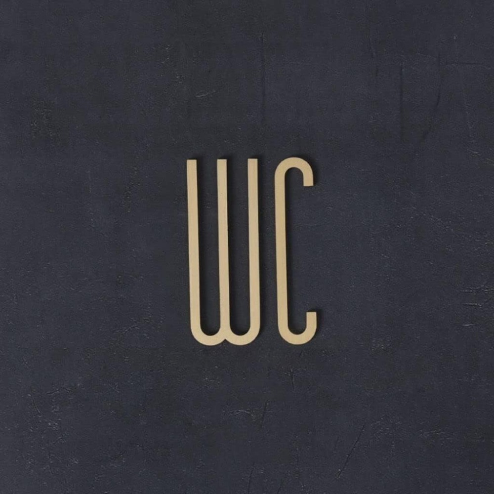 Self Adhesive Brass WC Sign Re - огляд і ціна Home Bathroom Door Signs