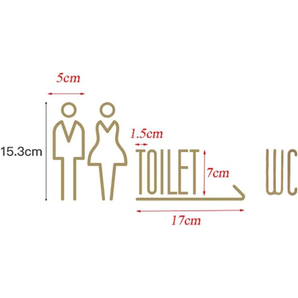Self Adhesive Brass WC Sign Re - огляд і ціна Home Bathroom Door Signs