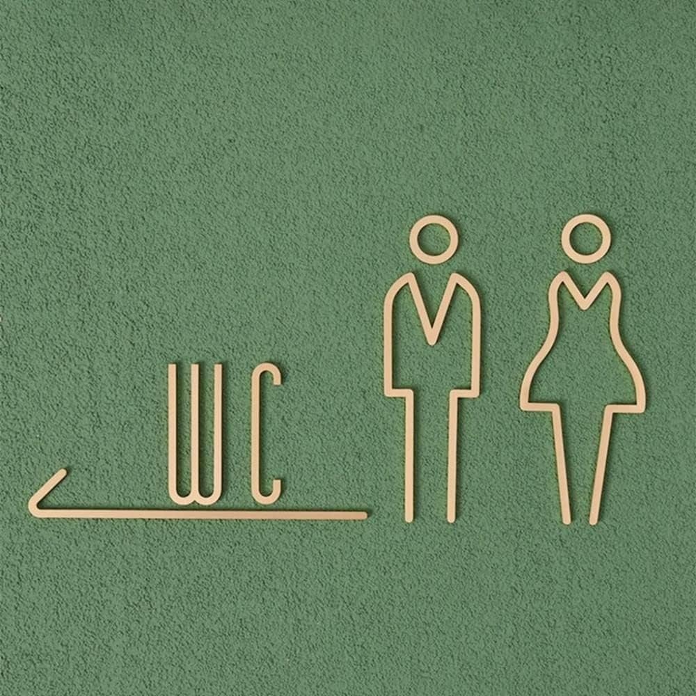 Self Adhesive Brass WC Sign Re - огляд і ціна Home Bathroom Door Signs