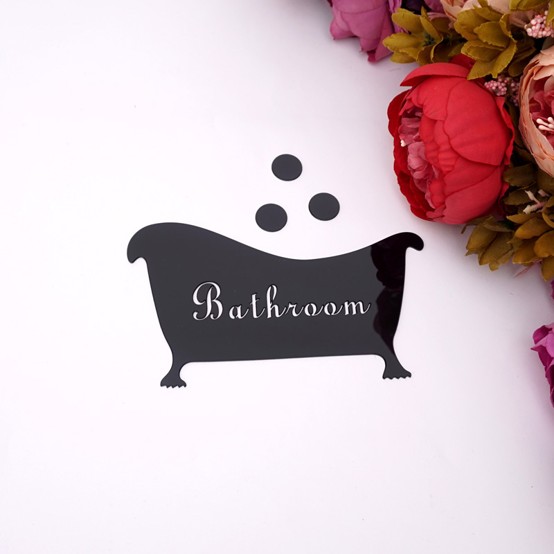 Bathroom Entrance Sign Acrylic - огляд і ціна Home Bathroom Door Signs