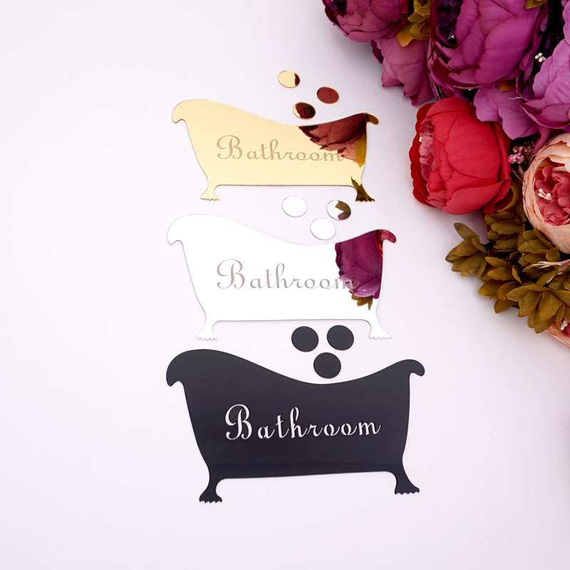 Bathroom Entrance Sign Acrylic - огляд і ціна Home Bathroom Door Signs